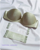 1. سوتین اسفنجی دکلته لیزری جکدار قواره ریز، نمای روبرو با بند همرنگ