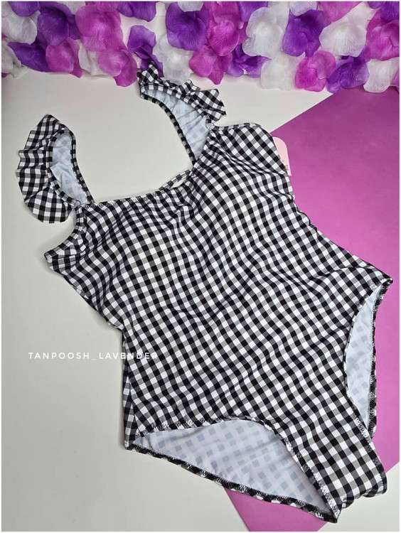 مایو زنانه یکسره مشکی از برند فیتن، سبک اسلیپ، مناسب برای استخر و ساحل