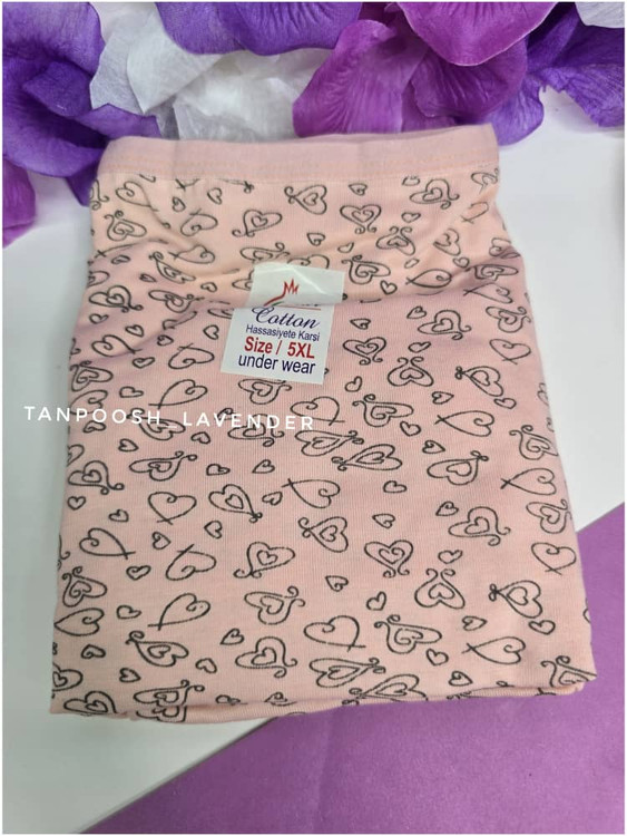 شورت زنانه اسلیپ گلدار نخی در رنگ گلبهی – سایز ۵XL