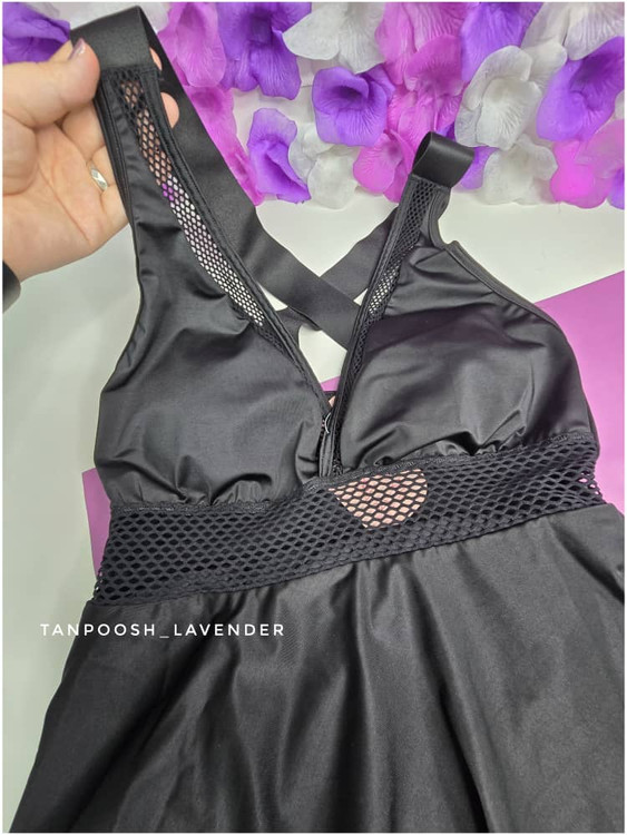 مایو مشکی زنانه با کاپ متحرک مناسب برای استخر و دریا