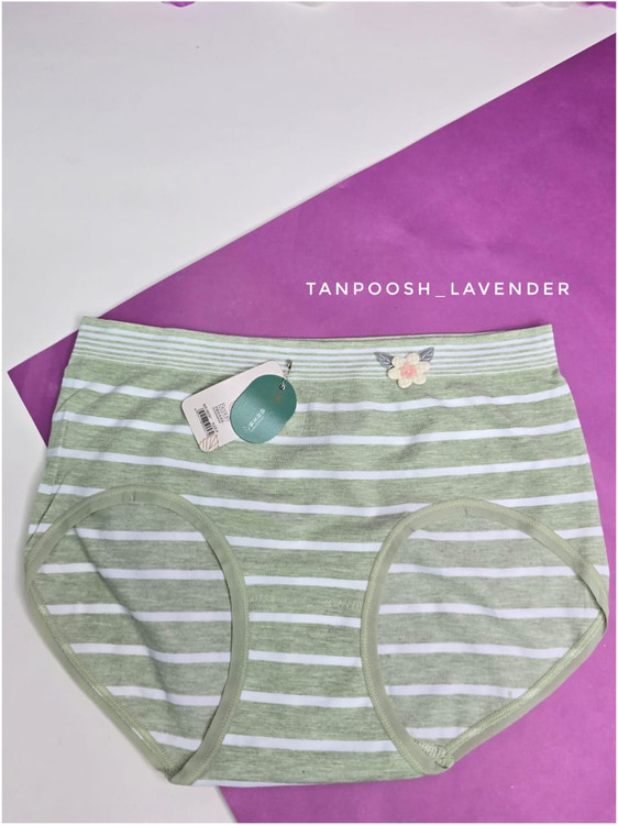 شورت زنانه سیملس راهراه سبز رنگ، راحت و کشسان