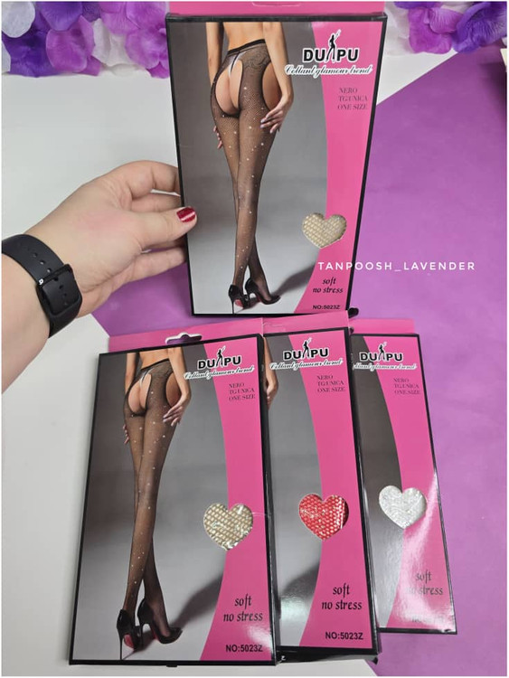 جزئیات قسمت کشی و طراحی فاق باز و سکسی جوراب شلواری زنانه