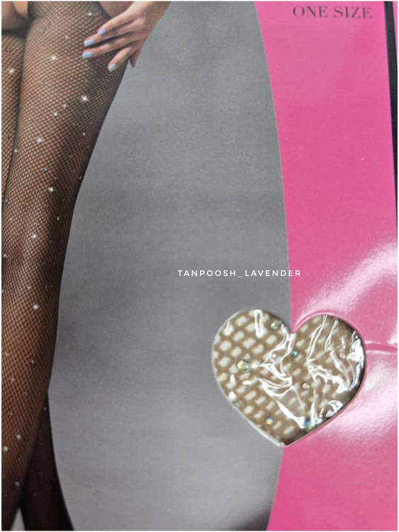 نمای بغل جوراب شلواری نگیندار زنانه در رنگ مشکی