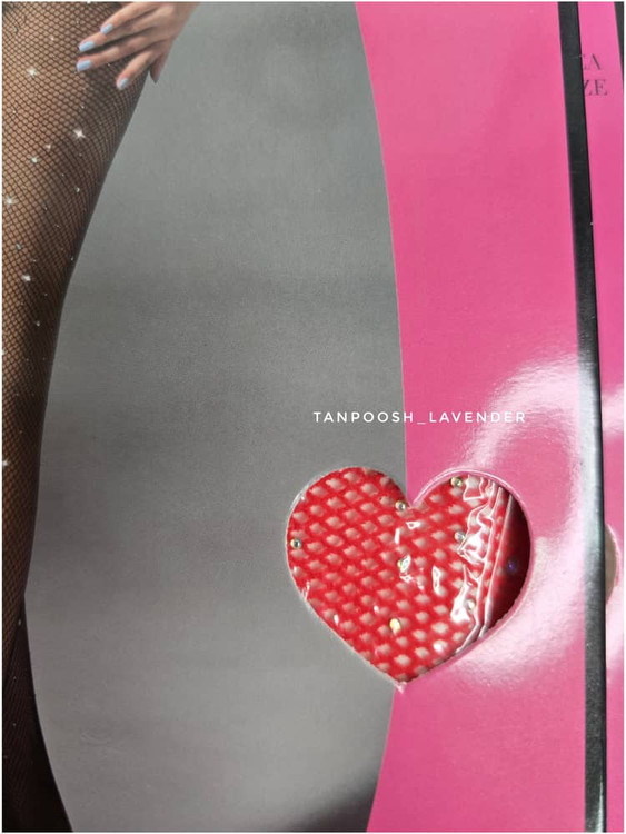 جوراب شلواری فاق باز قرمز زنانه با نگینهای درخشان