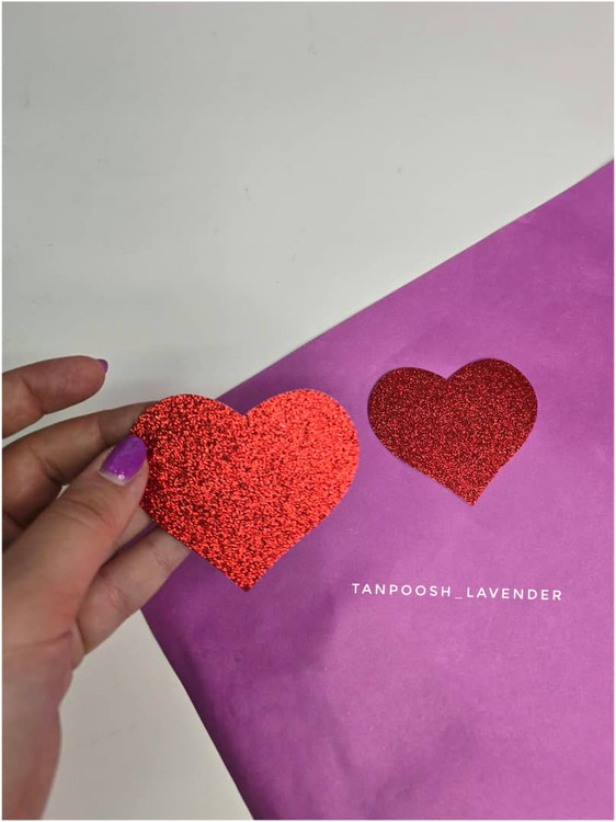 نیپل فانتزی طرح قلب رنگ قرمز