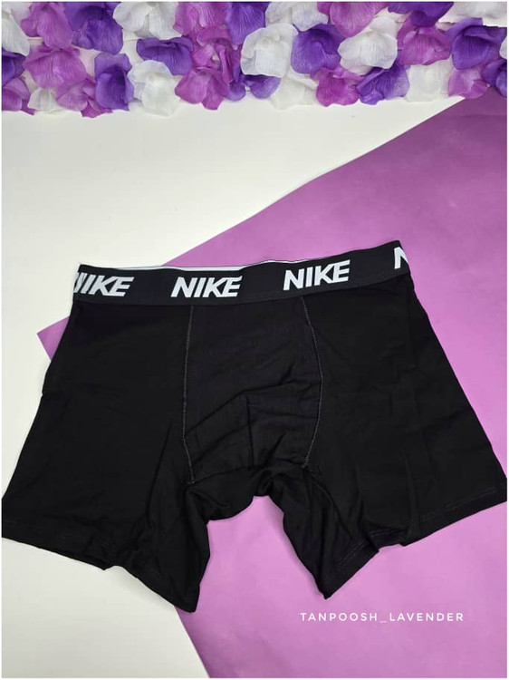 شورت پادار مردانه مشکی با کمر برند نایک