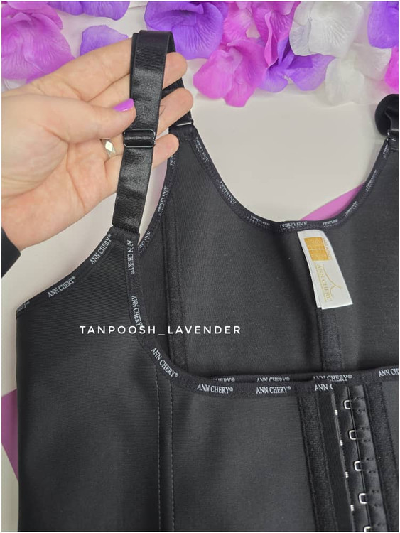 نمای جلو گن ساعت شنی تاپی فنردار مشکی با ۶ ردیف قزن ۱۶تایی از برند ANN CHERY