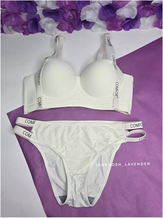 ست شورت و سوتین سفید دکلته کاپ پرسی جکدار فانتزی زنانه