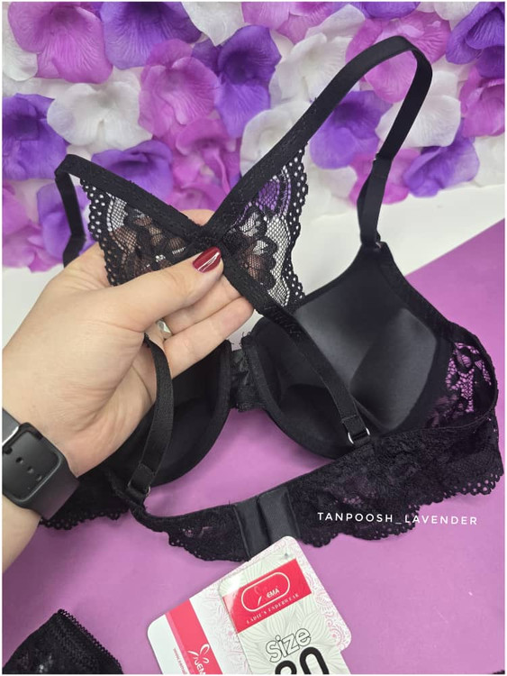 نمای نزدیک بندهای ریگلاژ ست اسفنجی زنانه برند EMA