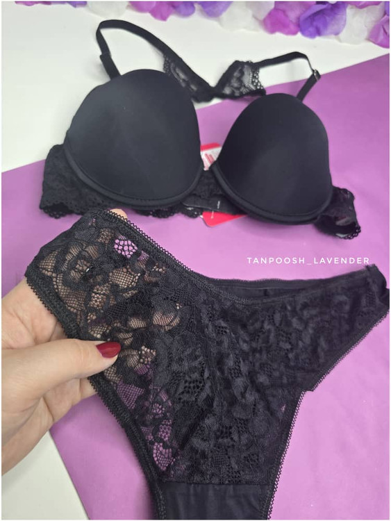 شورت توری ست اسفنجی EMA رنگ مشکی