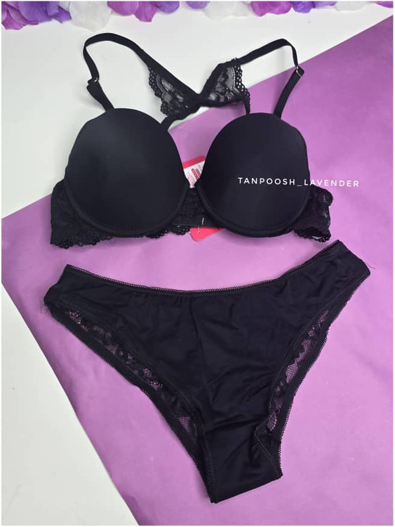 ست اسفنجی فنردار زنانه برند EMA در رنگ مشکی