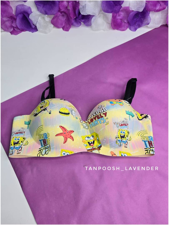 سوتین لیزری باب اسفنجی زرد بدون دوخت دکلته