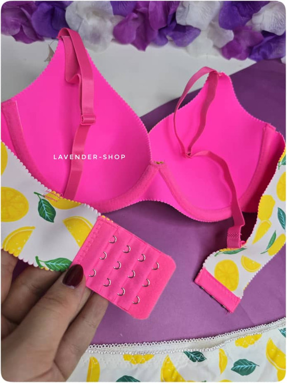 ست لیمویی زنانه فانتزی لیزری با بندهای متحرک و پشت سهقزنه