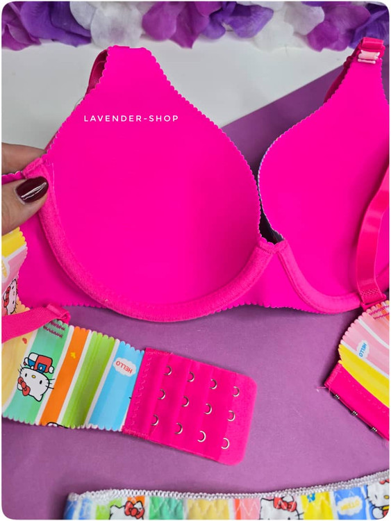 سوتین و شورت فانتزی زنانه لیزری طرح کیتی با رنگهای شاد و جذاب