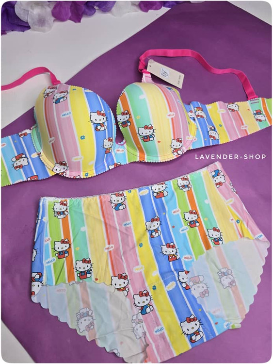 ست فانتزی دخترانه لیزری با چاپ کیتی و رنگهای پرانرژی