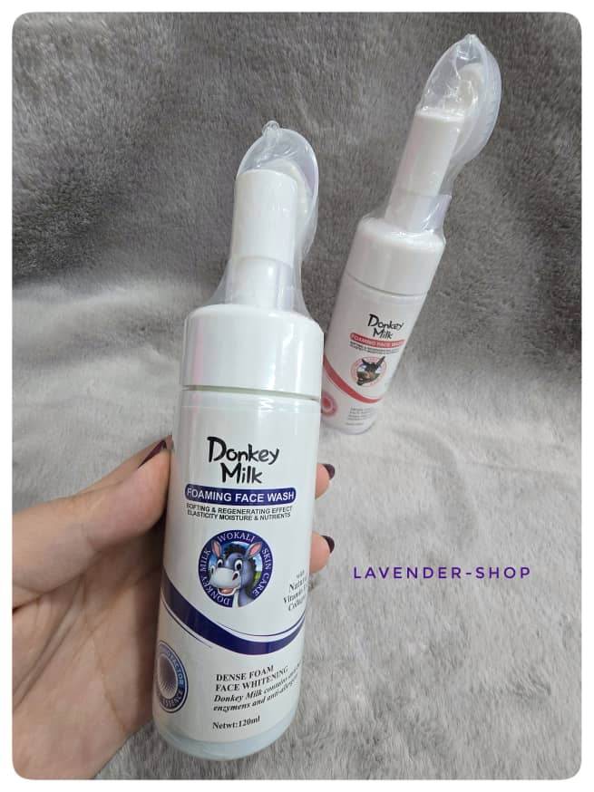 فوم شستشوی صورت شیر الاغ مدل آبی مخصوص پوست‌های خشک و معمولی – Donkey Milk Blue