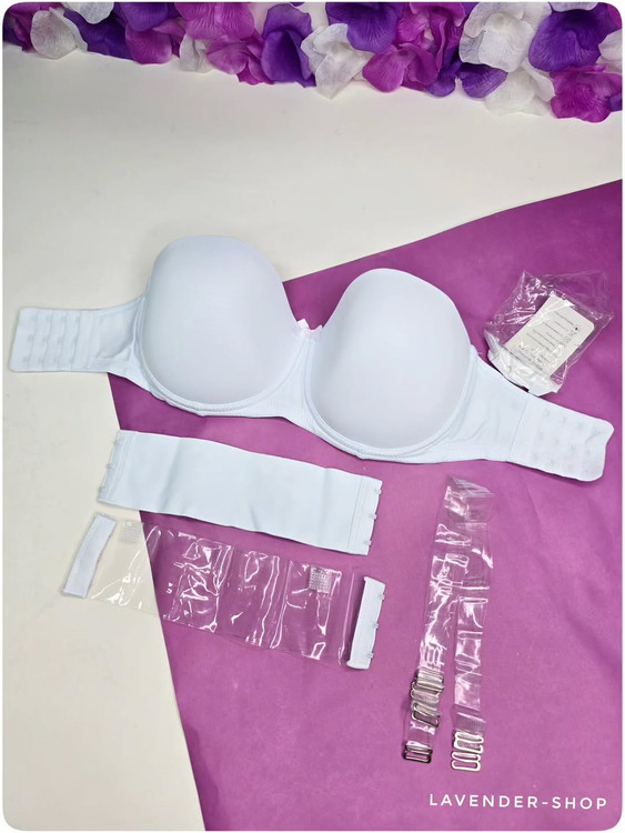 سوتین دکلته با بند شیشهای متصل به سرشانه برای فیت بهتر