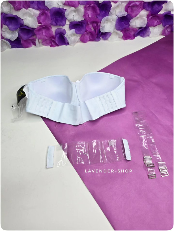 جزئیات قزن سهتایی و پارچه لطیف سوتین دکلته سفید