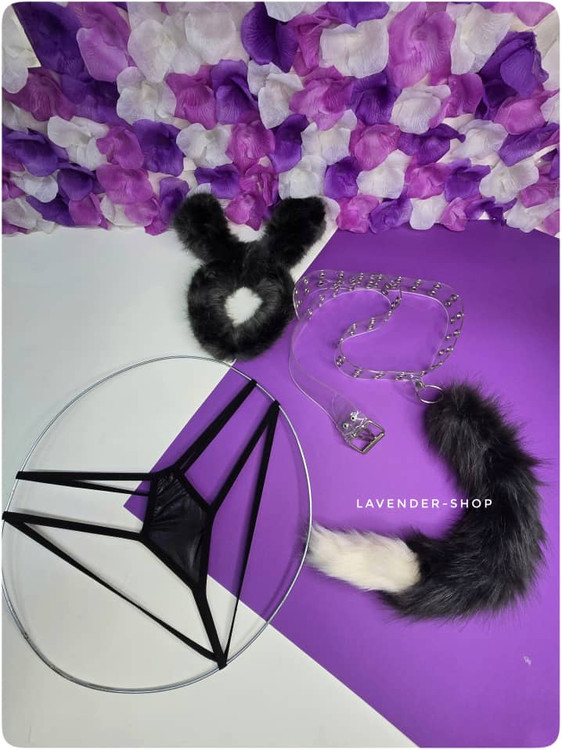 ست سکسی فانتزی Bunny Black سهتیکه (گوش، دم و شورت لامبادا) اغواگرانه و توجه برانگیز