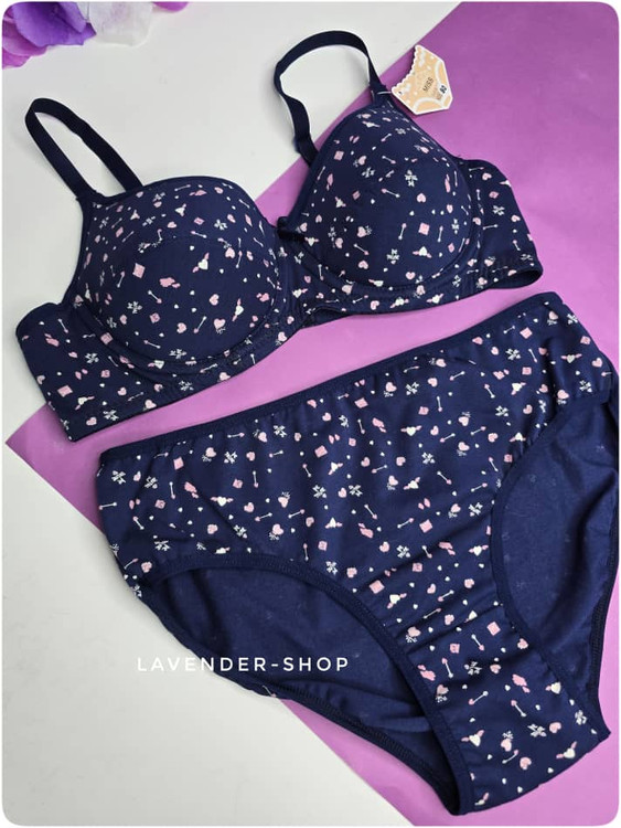 ست کامل نخی سورمهای طرح تیر و قلب برند Miss، راحت و مناسب استفاده روزانه