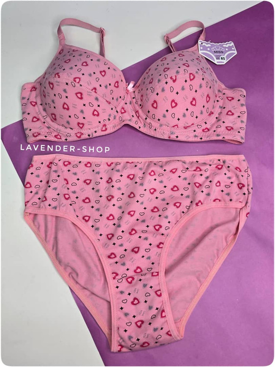 سوتین نخی پلنگی برند Miss با کاپ پددار نازک و بند ثابت ریگلاژدار