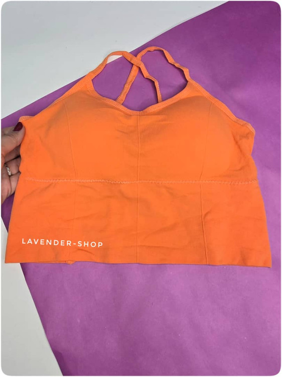 نیمتنه فانتزی کبریتی نارنجی زنانه با بندهای ظریف و طراحی پشتباز – فریسایز و دارای پد متحرک از فروشگاه لوندرشاپ