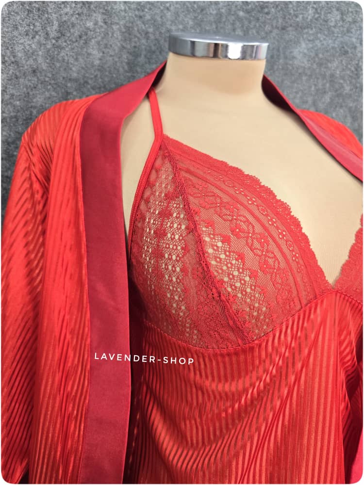 لباس خواب دوتکه قرمز برند شهره