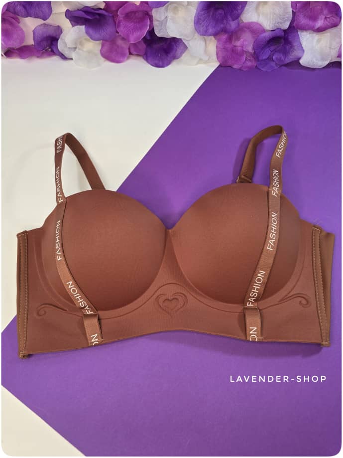 سوتین تک کامفورت طوسی با طراحی لیزری و سه‌قزنه، مناسب استایل روزمره و لباس‌های جذب – فروشگاه لوندرشاپ