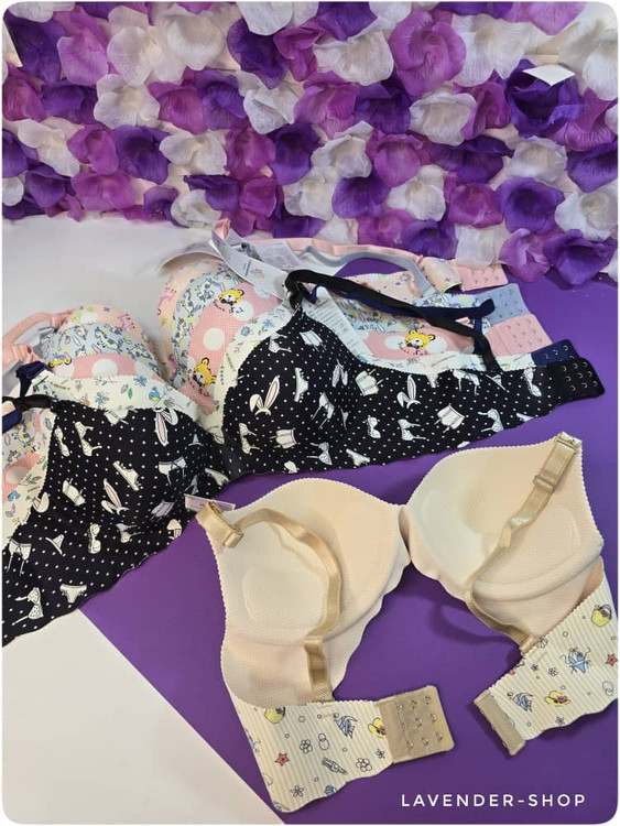 ست کامل سوتین و شورت فانتزی با چاپهای بانمک و رنگهای ملایم، انتخابی خاص برای استایل خانگی دخترانه