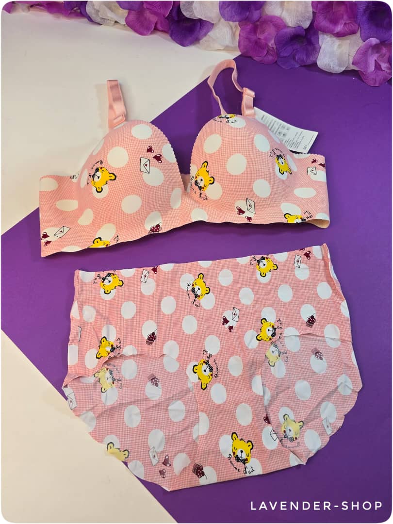 سوتین لیزری طرحدار با پارچه نرم و سبک و طرح‌های فانتزی عروسکی – از مجموعه لباس زیر زنانه لوندرشاپ