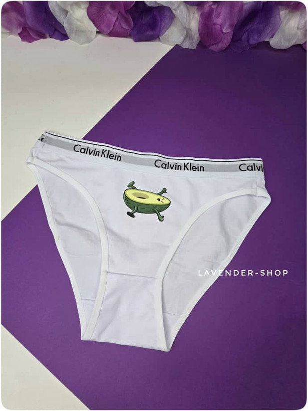 ست سکسی شورت کاپلی اروتیک زوجی سفید با طرح آووکادو و کمر کشی Calvin Klein – لوندرشاپ