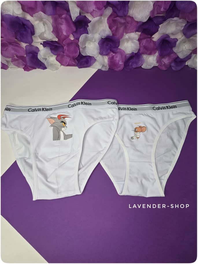 شورت کاپلی ست پارتنری طرح تام و جری با کمر کش Calvin Klein