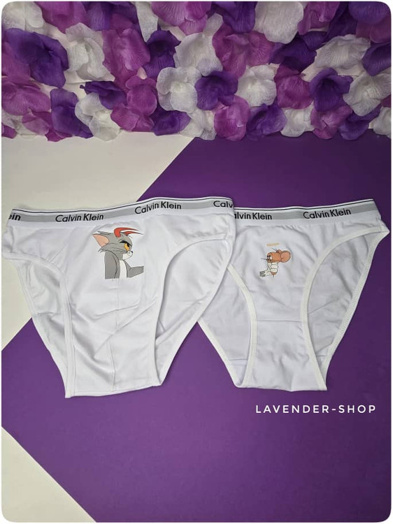 شورت کاپلی اروتیک و سکسی ست پارتنری طرح تام و جری با کمر کش Calvin Klein