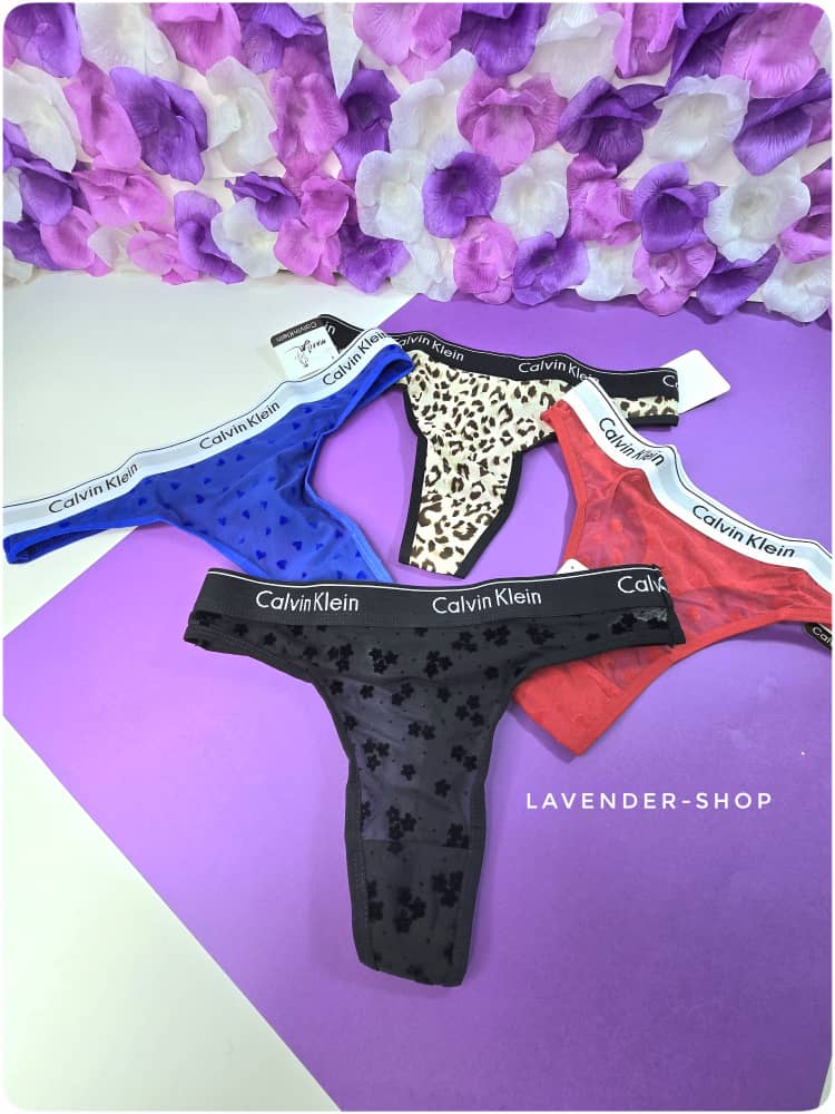 مجموعه رنگ‌بندی شورت بکلس کلوین با توری برجسته شامل آبی، قرمز، مشکی و پلنگی