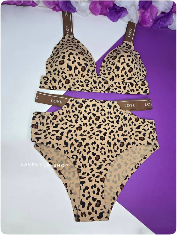 سوتین لیزری سکسی پلنگی زنانه با کاپ خوشفرم و بند قابل تنظیم