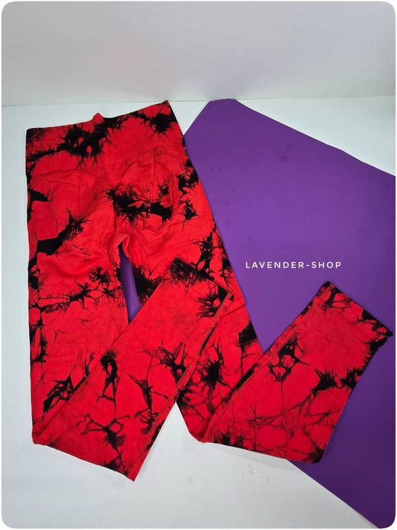 لگ ورزشی قرمز طرح ابری مدل باسن لیفتی