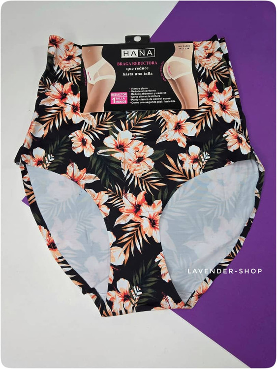 شورت گنی لیزری زنانه مشکی با گلهای نارنجی کمرنگ