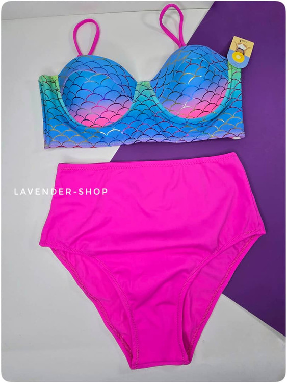 مایو دو تکه زنانه فیتن طرح پری دریایی