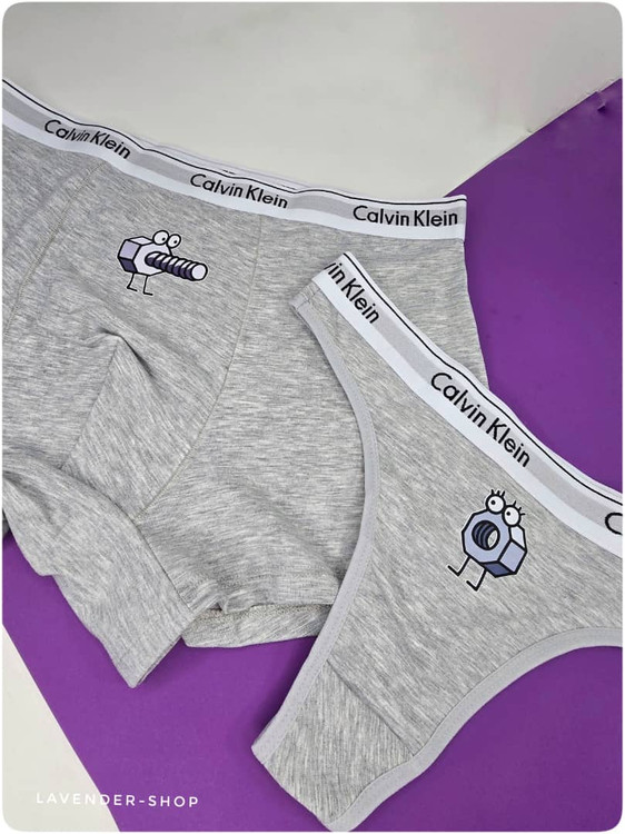 شورت ست زن و شوهری و کاپلی طرح پیچ و مهره