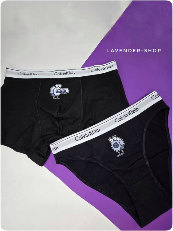 شورت ست زن و شوهری با طرح فان پیچ و مهره