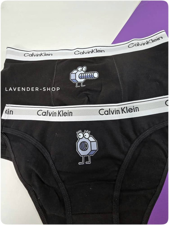 شورت مشکی ست پارتنری برای کاپل ها با طرح پیچ و مهره