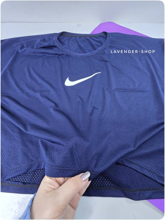 تیشرت کراپ ورزشی زنانه رنگ سورمهای