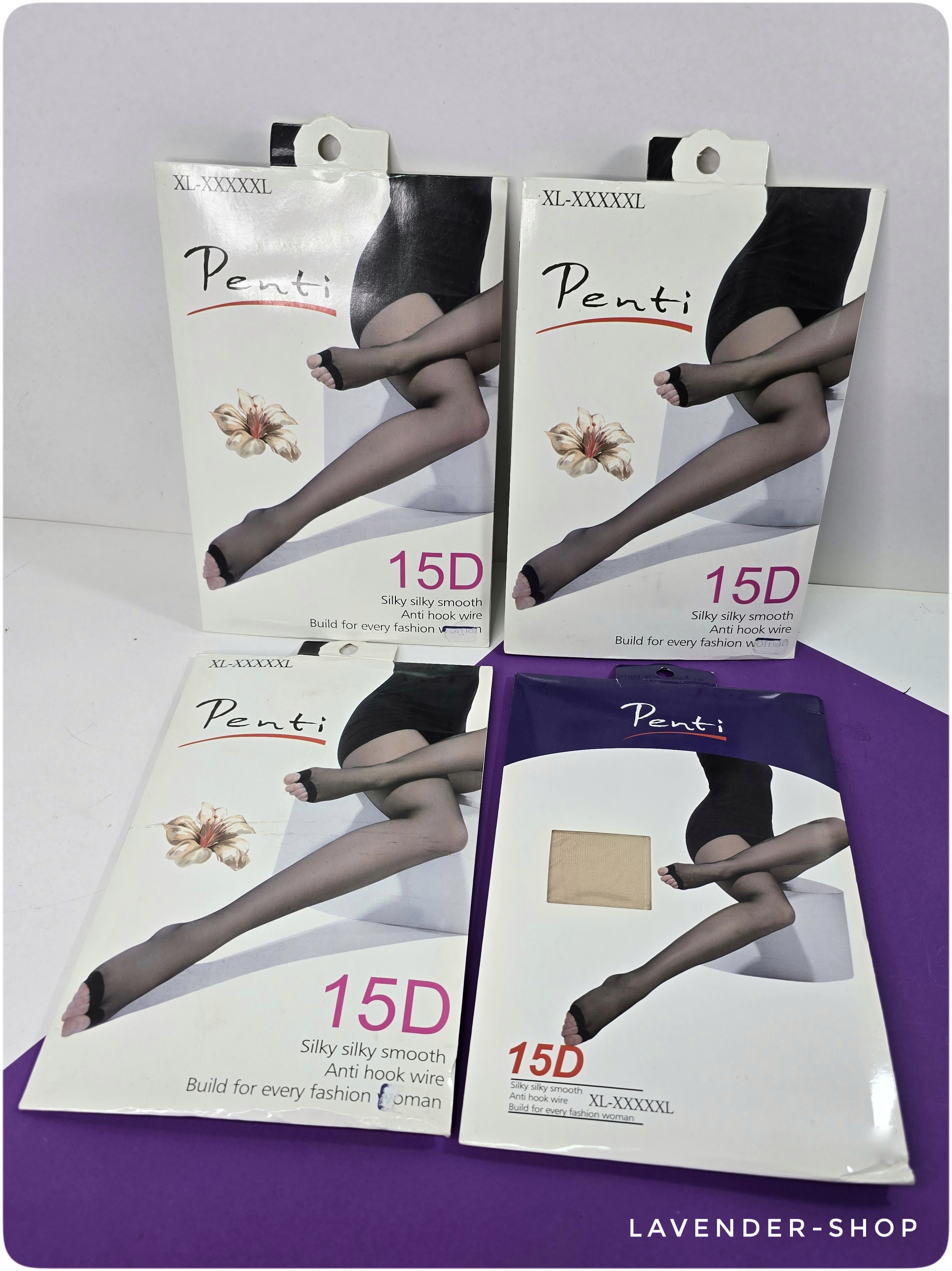 جوراب شلواری شیشیه ای دکلته 15D پنتی