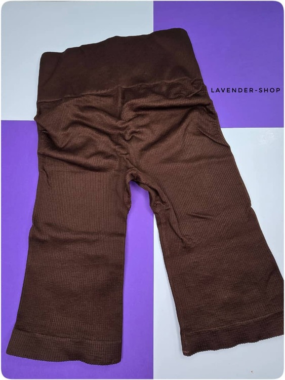 شلوارک ورزشی کمر گنی باسن سیم لس قهوه ای