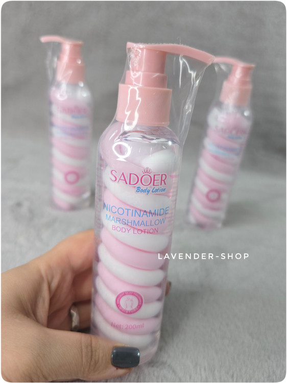 لوسیون بدن سادور حاوی نیکوتینامید حجم ۲۰۰ میلیلیتر مناسب استفاده روزانه