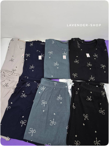 نمای کلی ست خانگی زنانه نخی کبریتی با دوخت باکیفیت