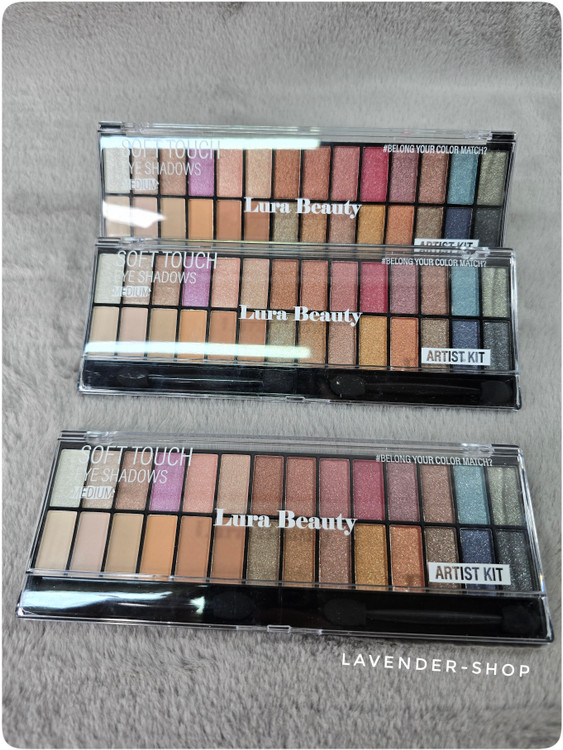 تنوع رنگی پالت سایه لورا شامل گلیتری و گرم