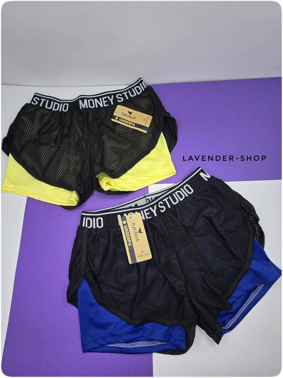 شورتک ورزشی زنانه ضد بالا رفتن مناسب باشگاه آبی خوشرنگ