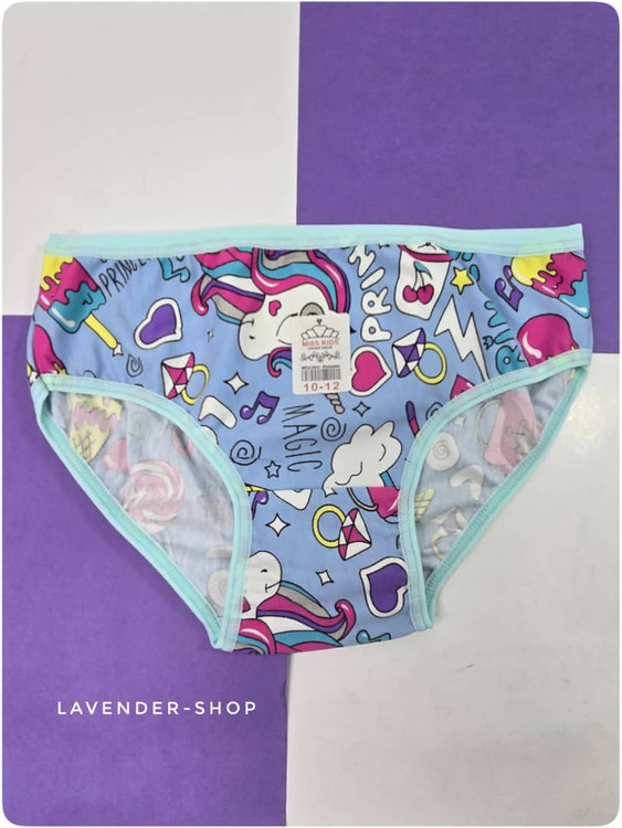 شورت اسلیپ دخترانه ۹-۱۱ سال آبی با طرح های شاد