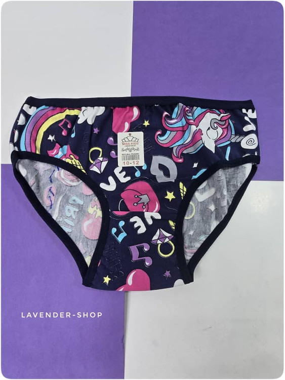 شورت اسلیپ دخترانه 10-12 سال سرمه ای طرحدار